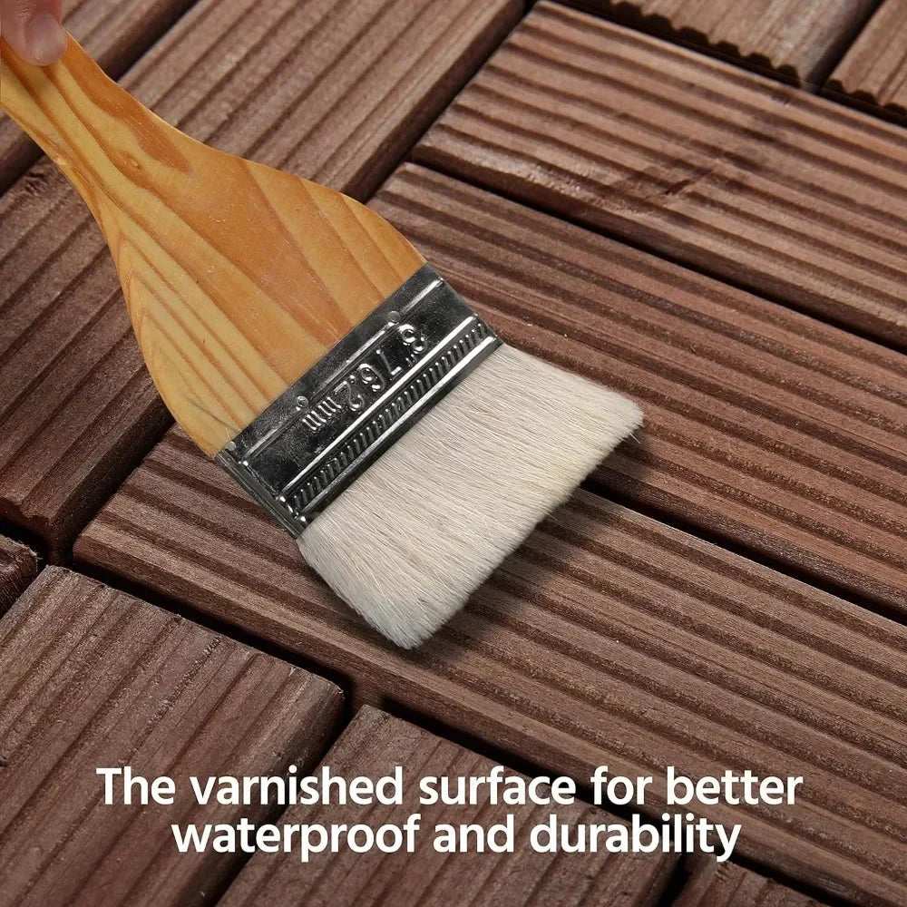 27PCS Wooden Decking Tiles 12x12in Outdoors