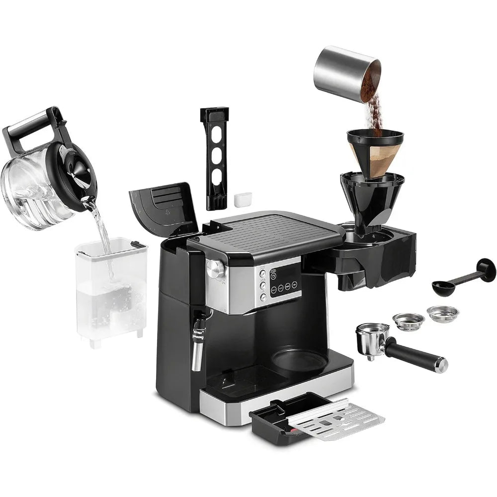 Combination Coffee Maker & Espresso Machine with Frother