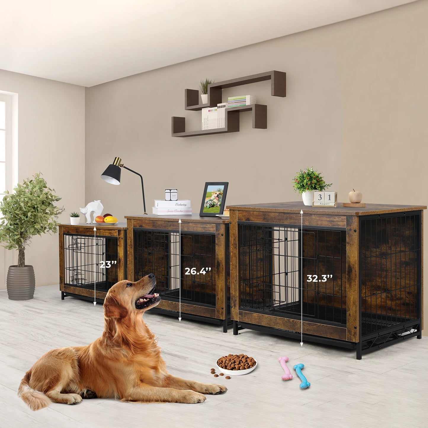 Modern Dog Kennel with Double Doors