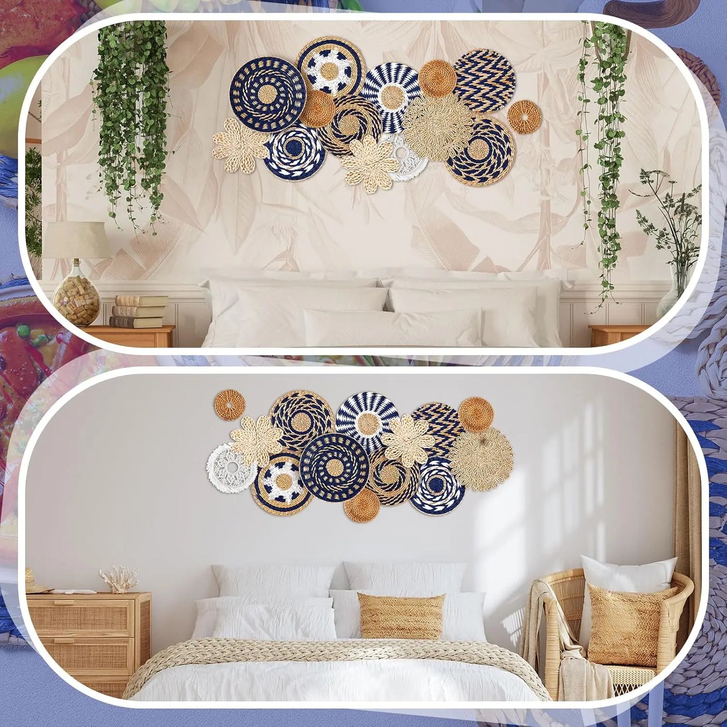 15 Pcs Boho Woven Wall Decor