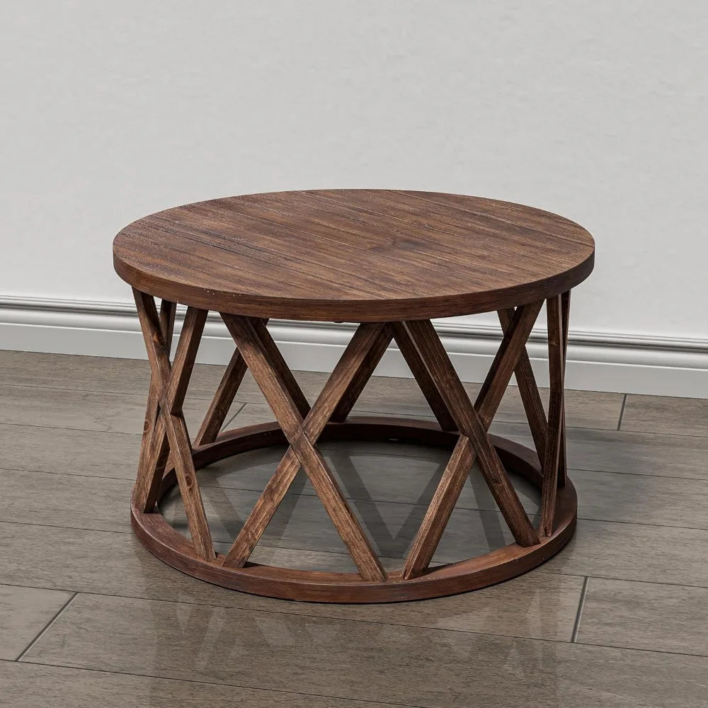 Rustic Farmhouse Round Coffee Table