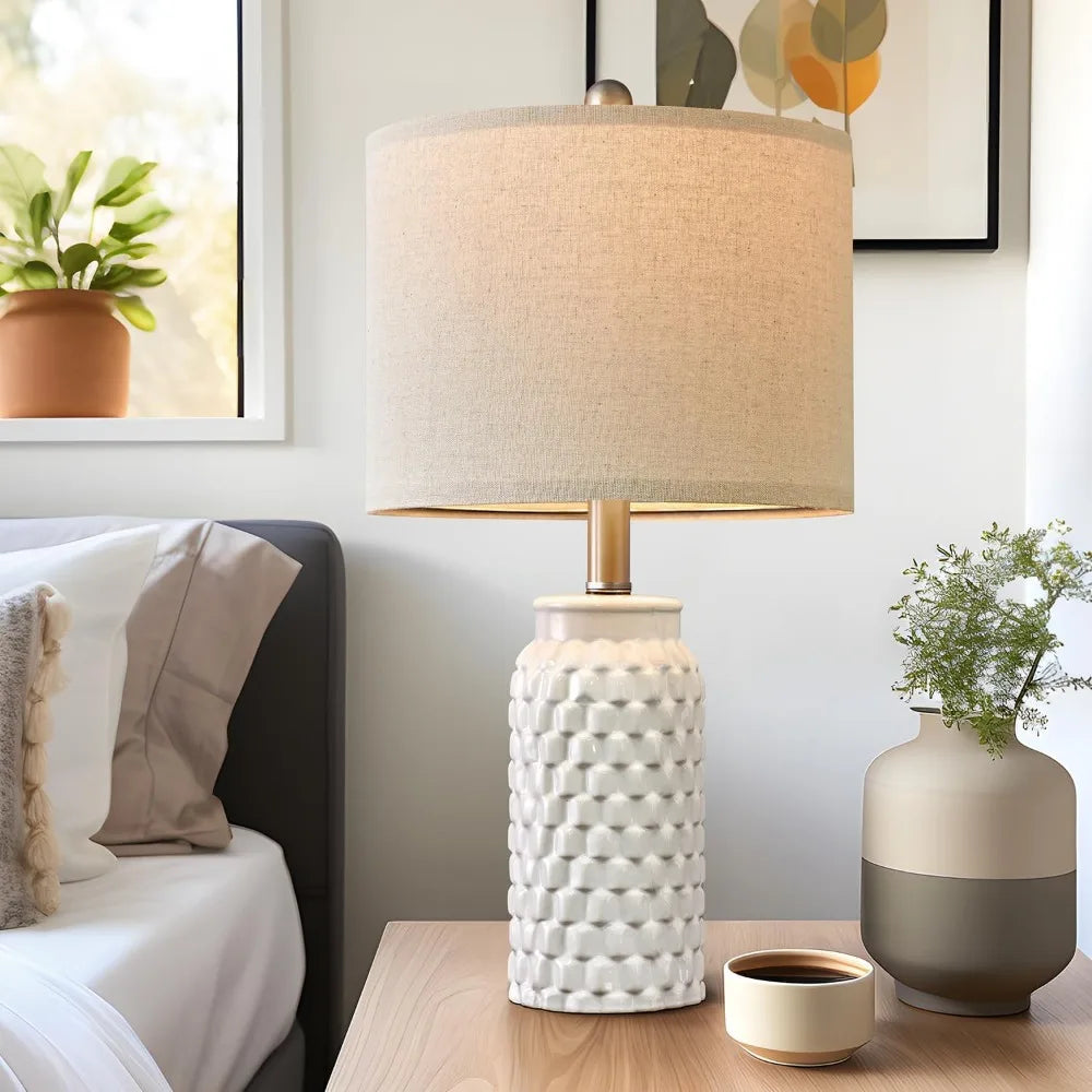 Modern Ceramic Bedside Lamp Set of 2