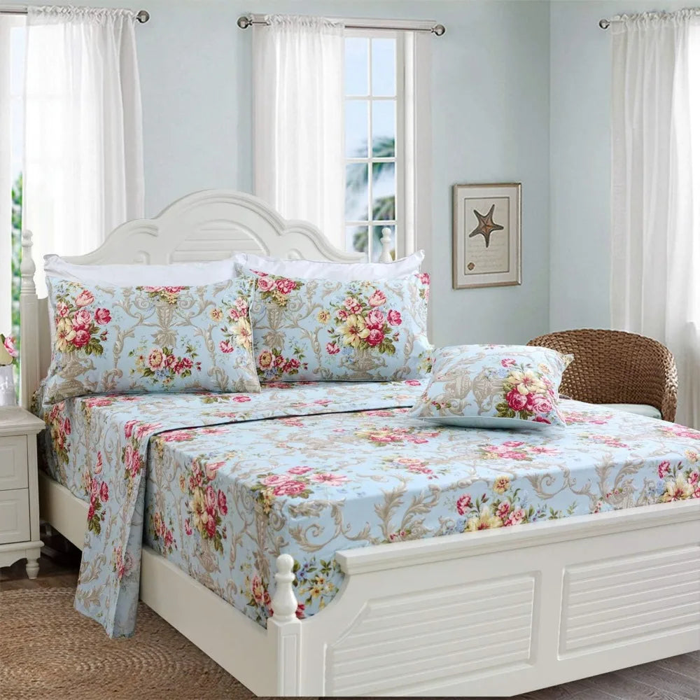 Shabby Chic 100% Cotton 800ct Queen Bedding