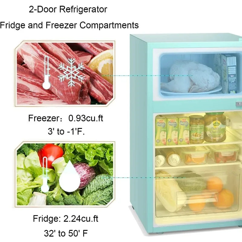 Antarctic Star Compact Mini Refrigerator Separate Freezer