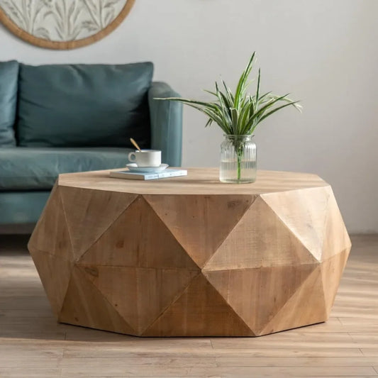 Modern Farmhouse Drum Coffee Table