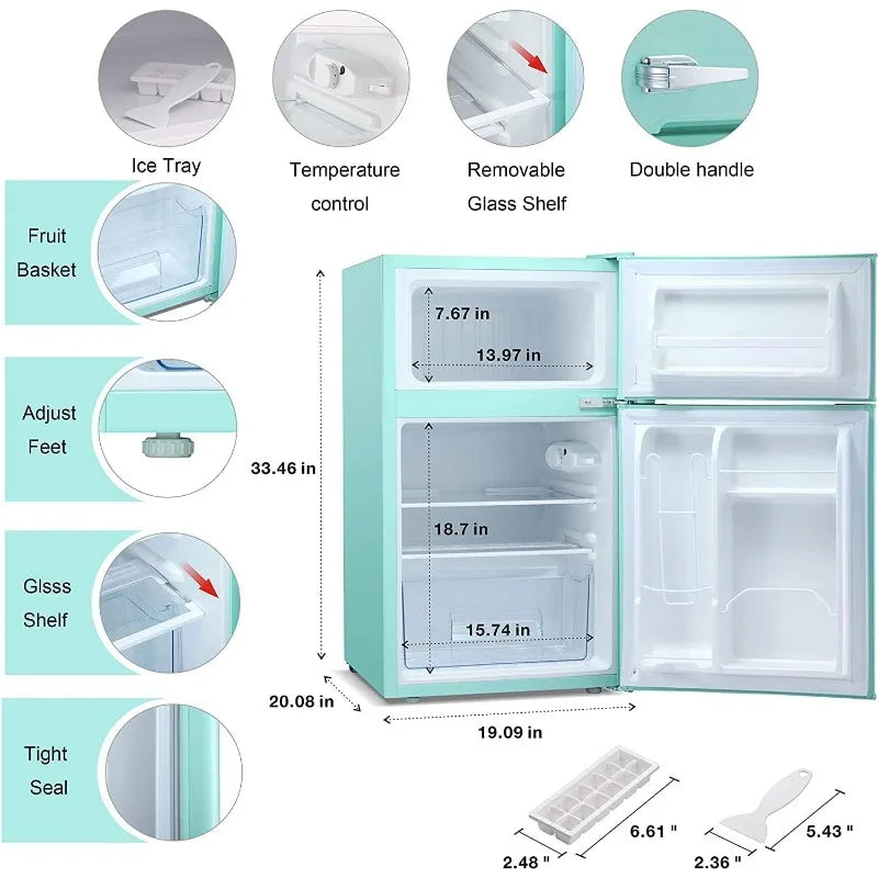 Antarctic Star Compact Mini Refrigerator Separate Freezer