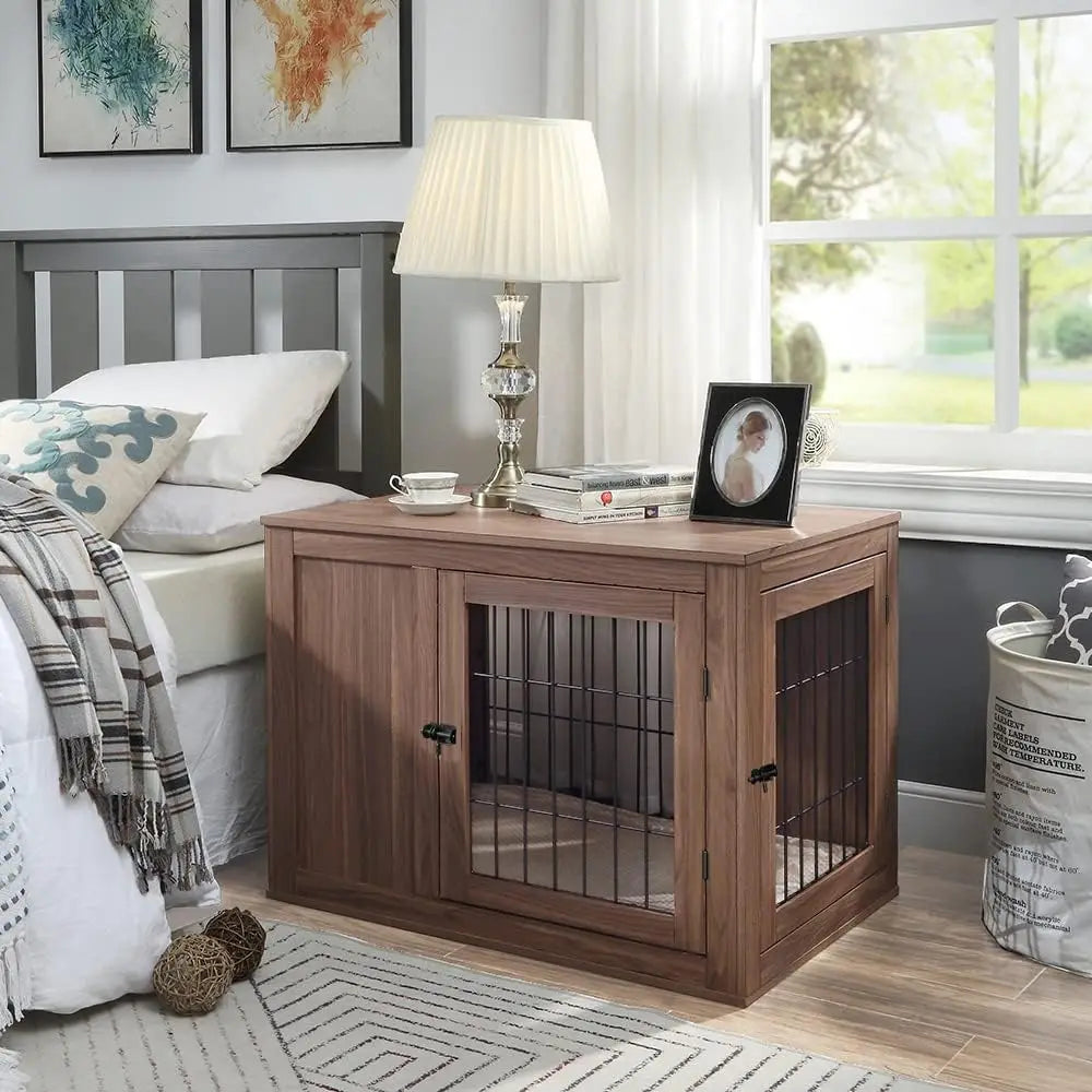 Dog Crate End Table with Cushion