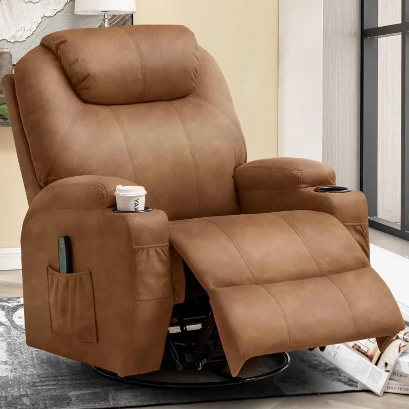 Swivel Recliner Chairs for Adults, Rocker Manual Recliner