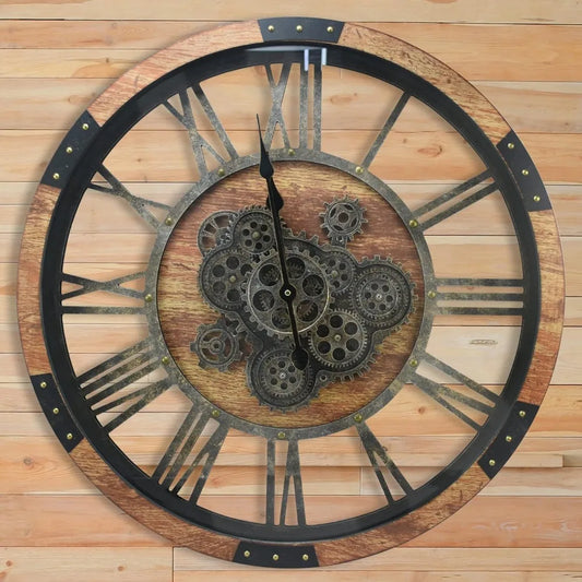 Real Moving Gears Wall Clock