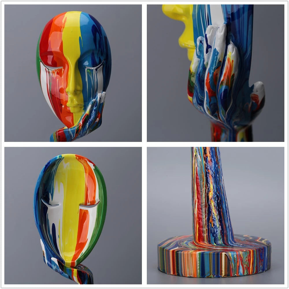 Creative Colorful Painted Face Statue