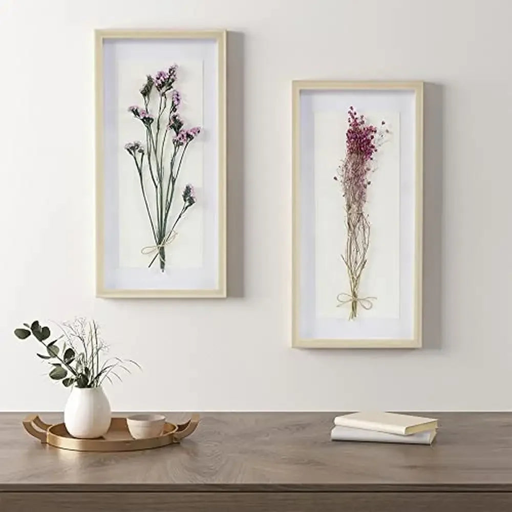 Natural Sundried Flower Wall Art Set