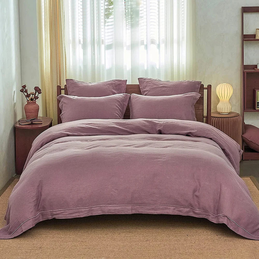 100% Linen Bedding Set 3Pcs Duvet Set