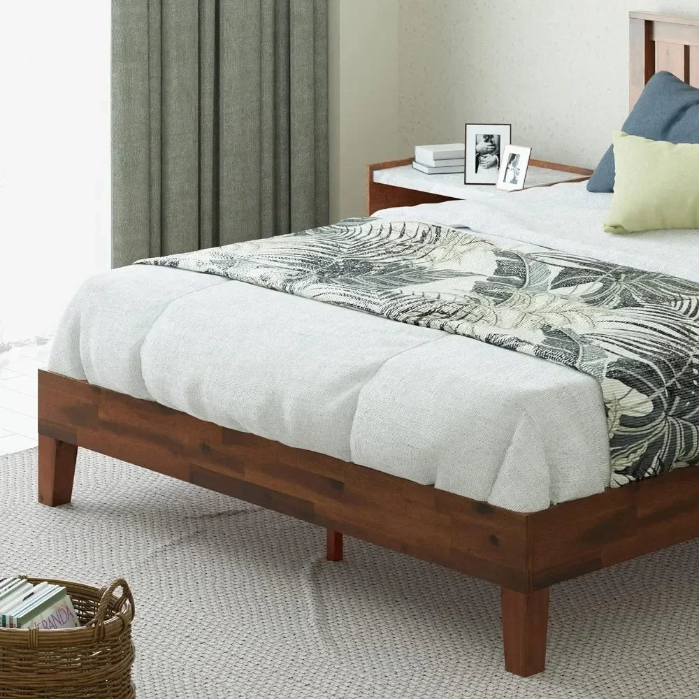 Luxury wooden platform bed frame