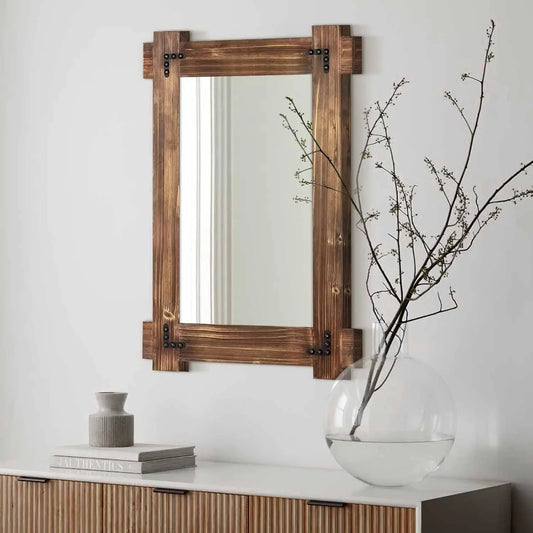 Rustic Wood Framed Mirror