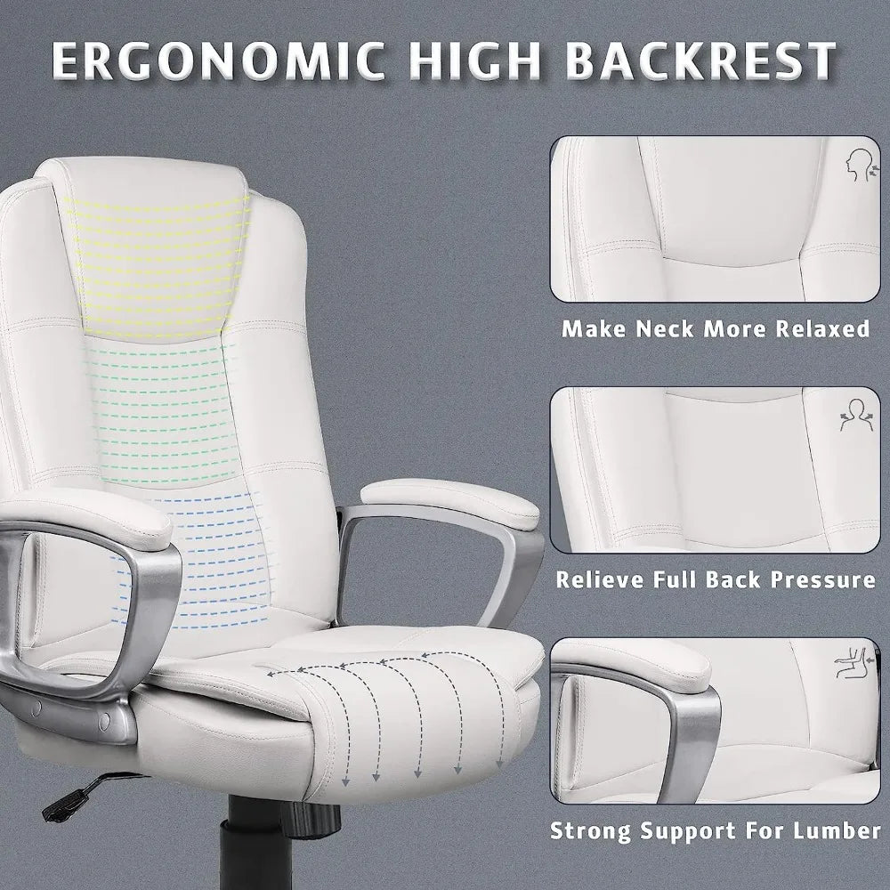 High Back White Computer Chair