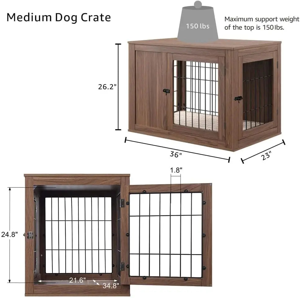 Dog Crate End Table with Cushion