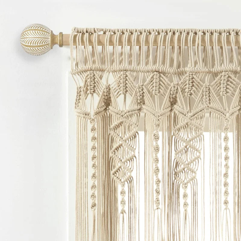 Boho Macrame Textured Cotton Valance