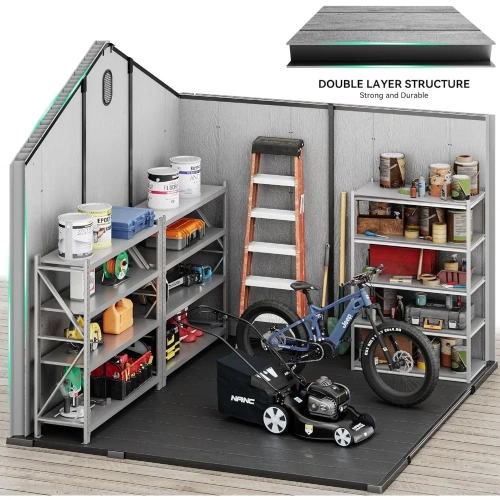 Outdoor Resin Storage Shed with Floor