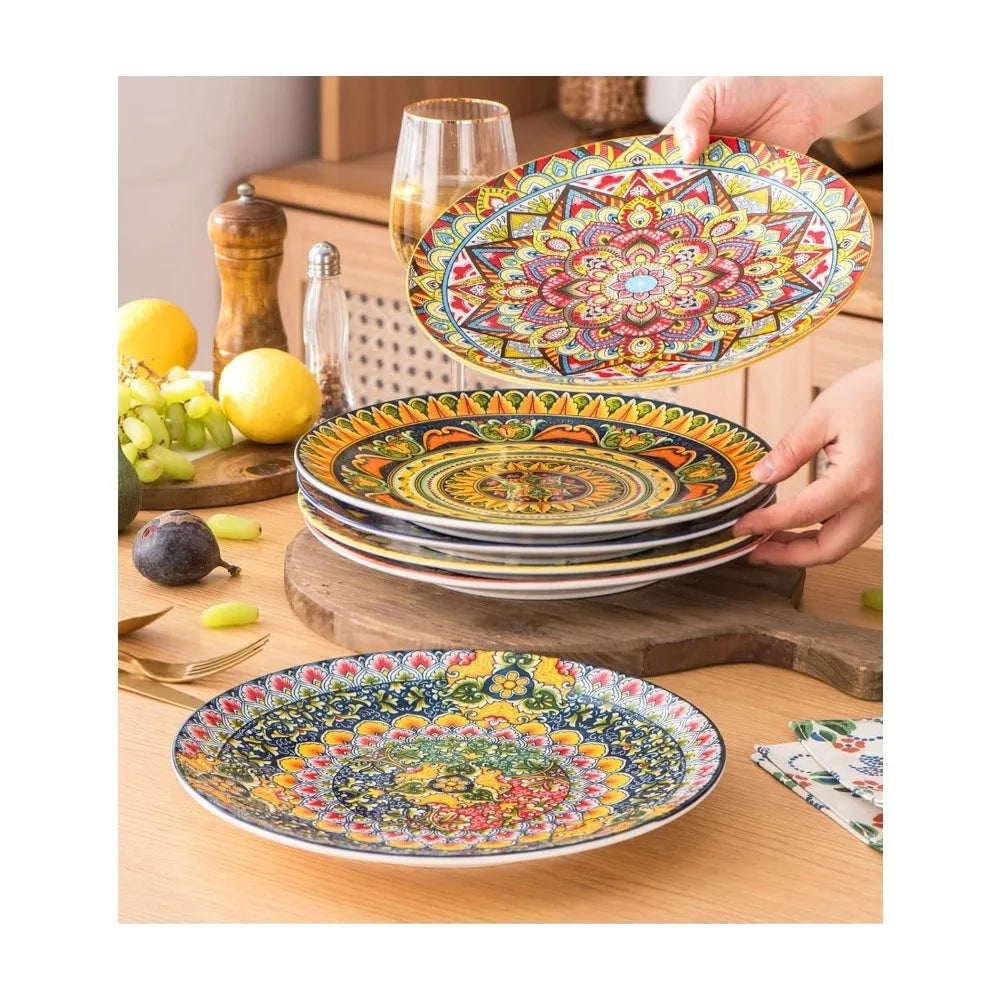 Set, Bohemia Style Hand Painted Serving Dishes