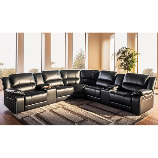 Modular Sectional L-Shaped  Recliner Sofa