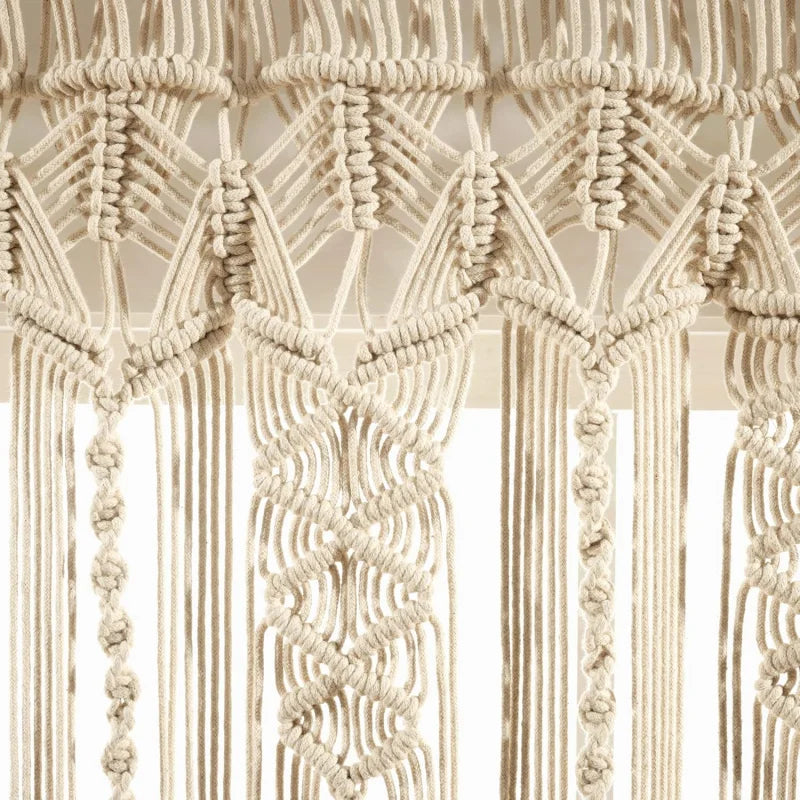 Boho Macrame Textured Cotton Valance