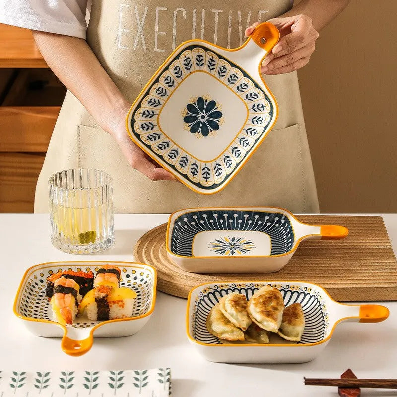 Nordic Ceramic Handle Steak Plate Set