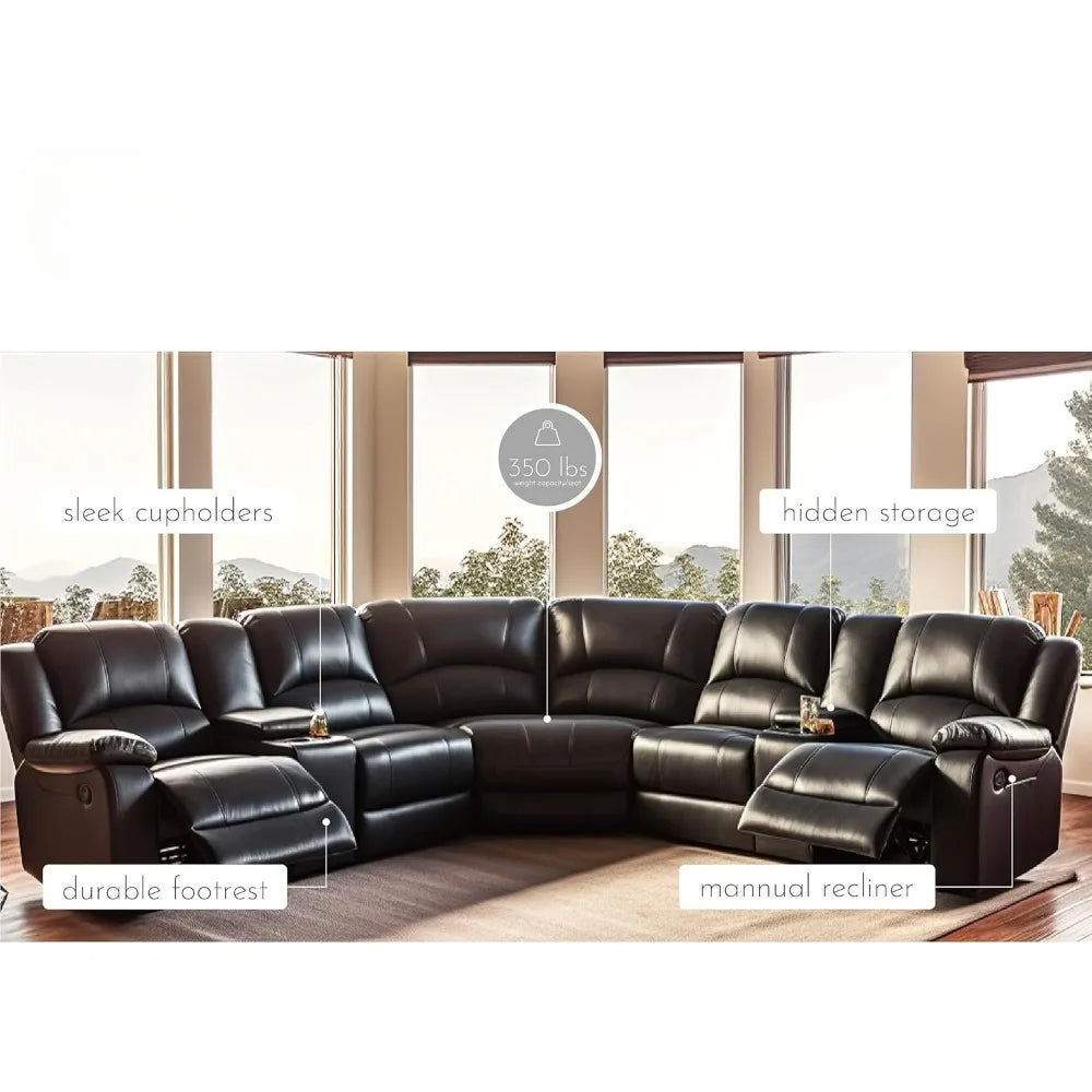 Modular Sectional L-Shaped  Recliner Sofa