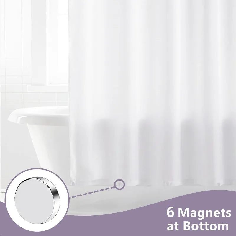 Waterproof Fabric Shower Curtain Liner with 6 Magnets