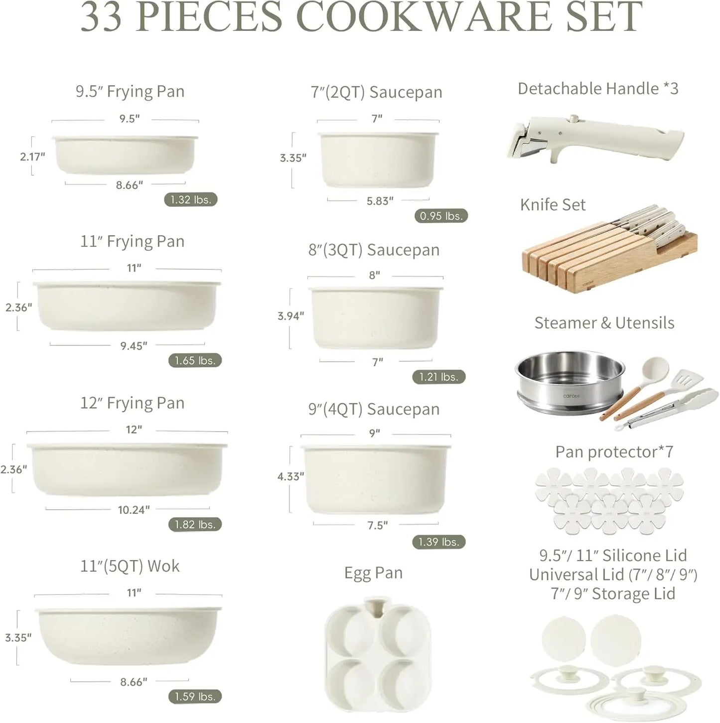 17pcs Pots and Pans Set