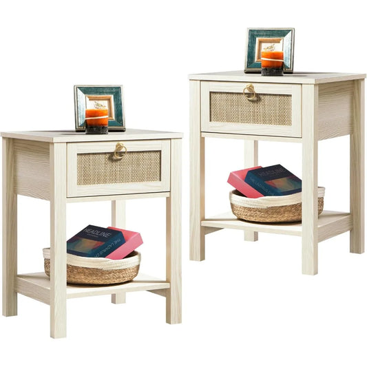 Rattan Boho End Tables