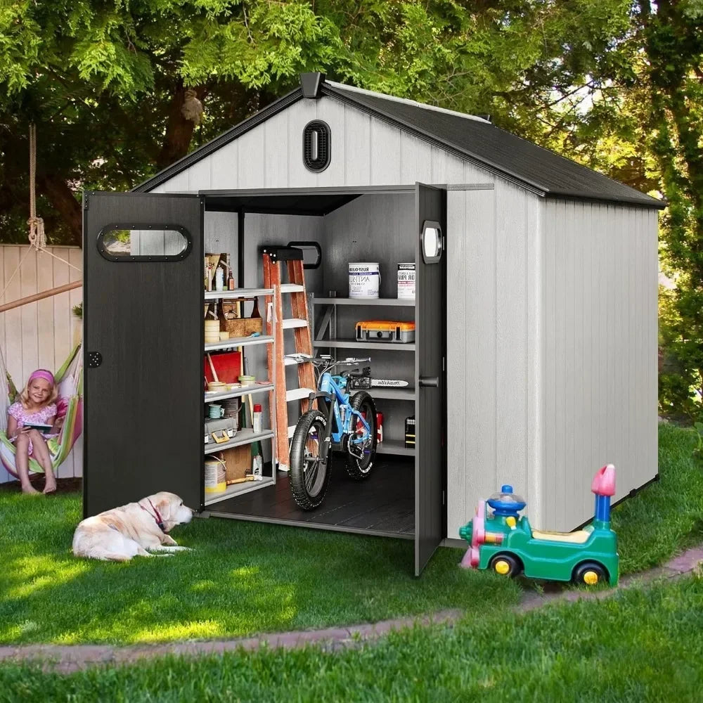 Outdoor Resin Storage Shed with Floor