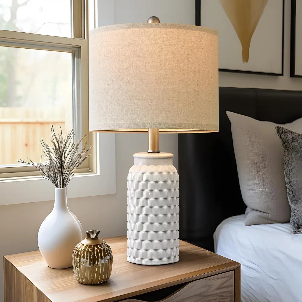 Modern Ceramic Bedside Lamp Set of 2