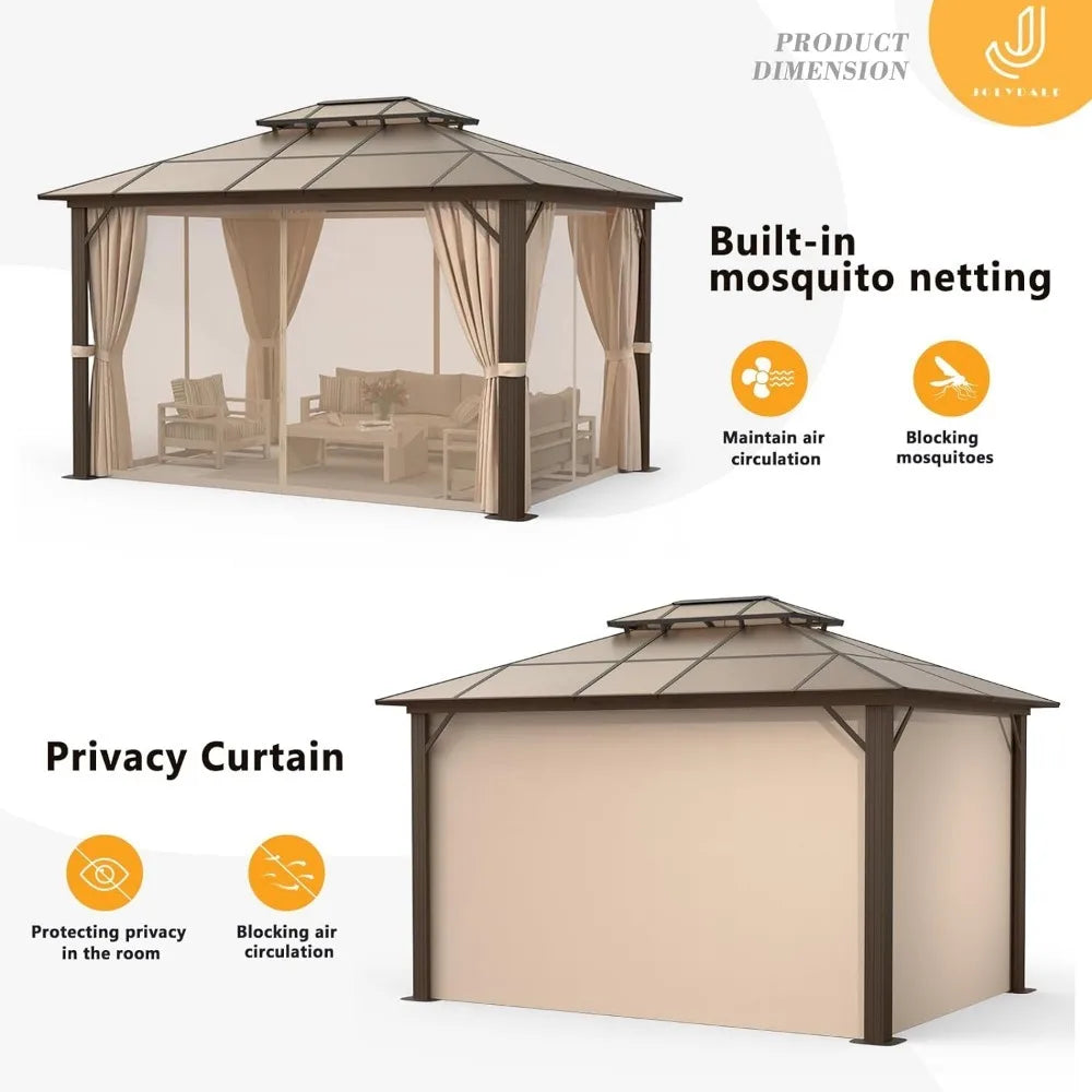 10x12 hard top pavilion, double roof pavilion