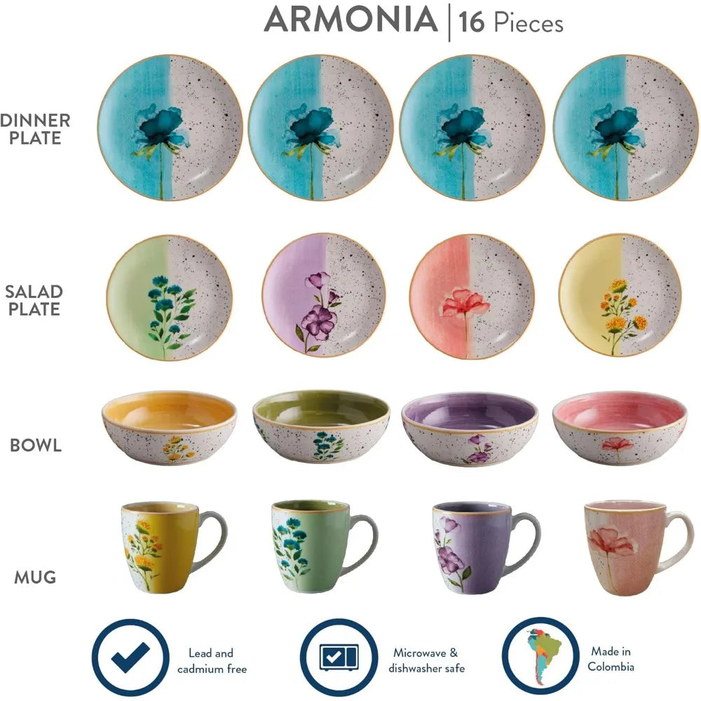 Armonia Hand Painted Floral Dinnerware Set