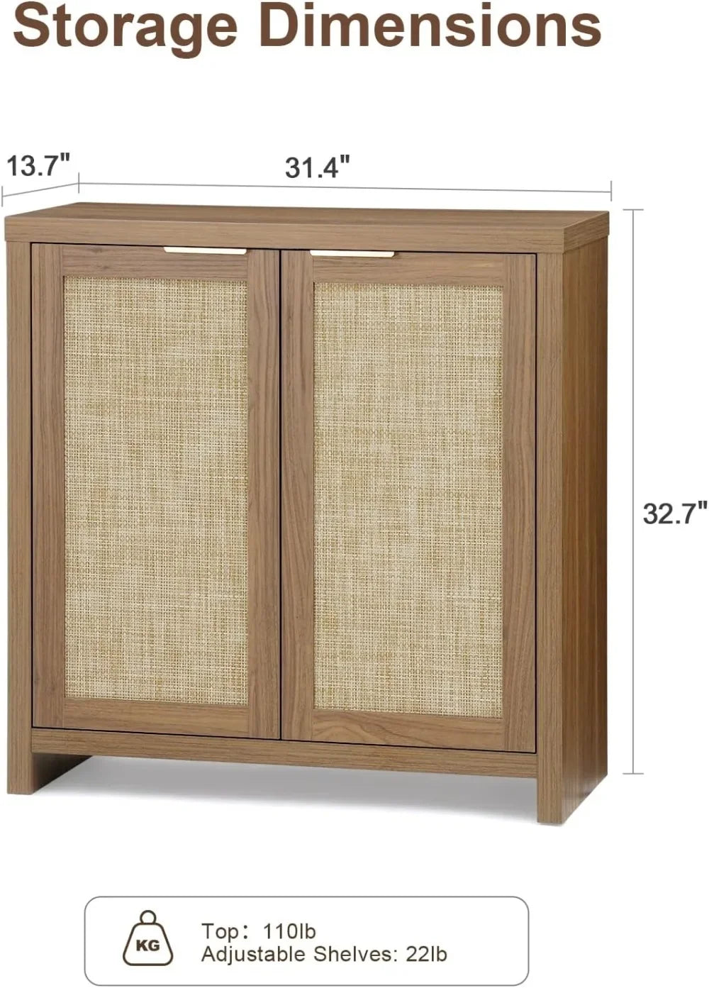 Rattan Storage Cabinet Set of 2