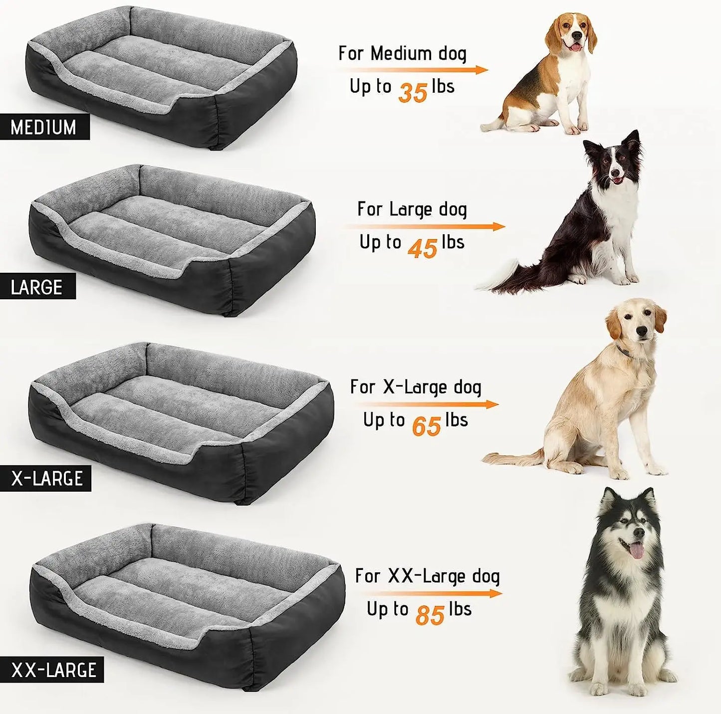 Washable Fleece Dog Bed