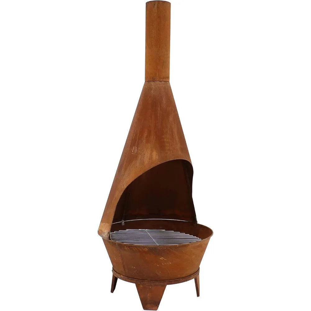 6-Foot Rustic Steel Mexican-Style Chiminea