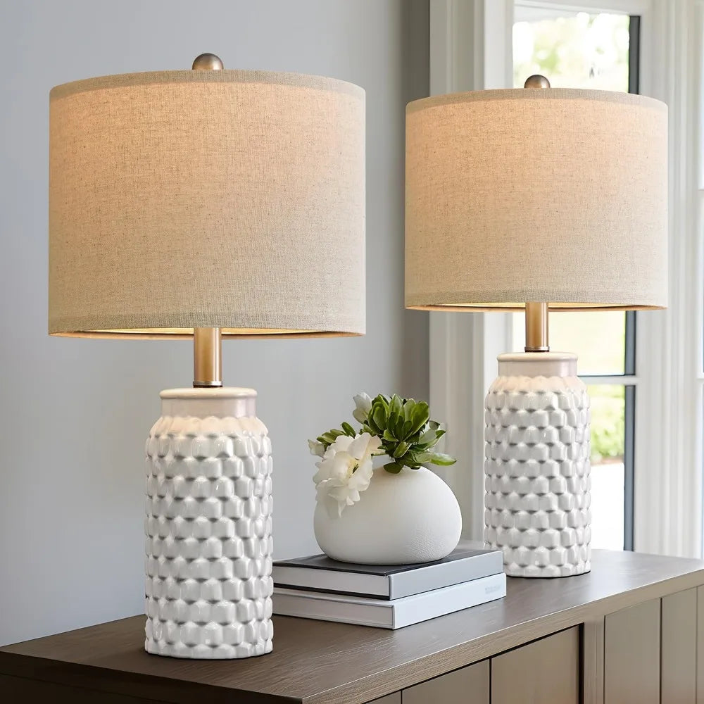 Modern Ceramic Bedside Lamp Set of 2