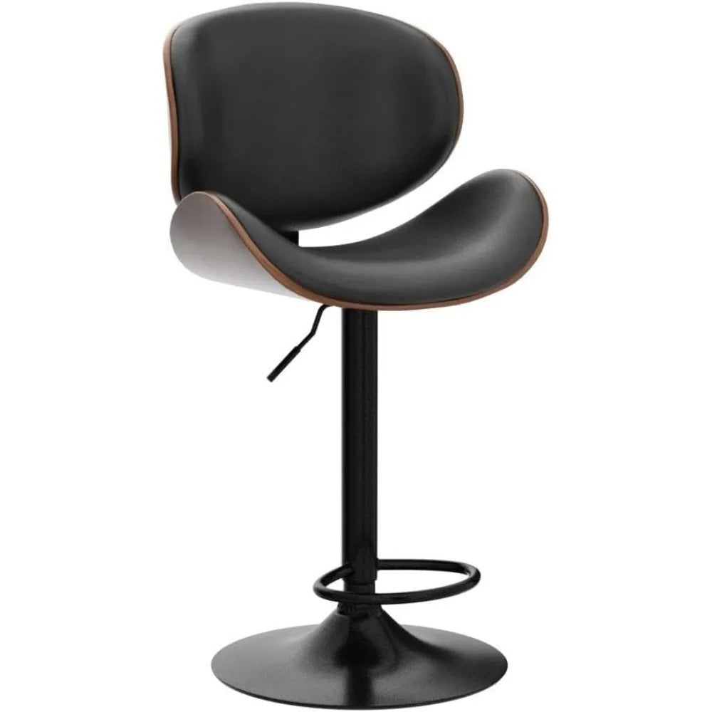 Swivel Barstools with Bentwood Seat and Back with Footrest