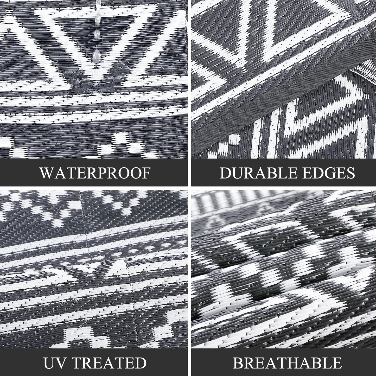 Outdoor Rug 5x8 Waterproof Reversible Patio Rug