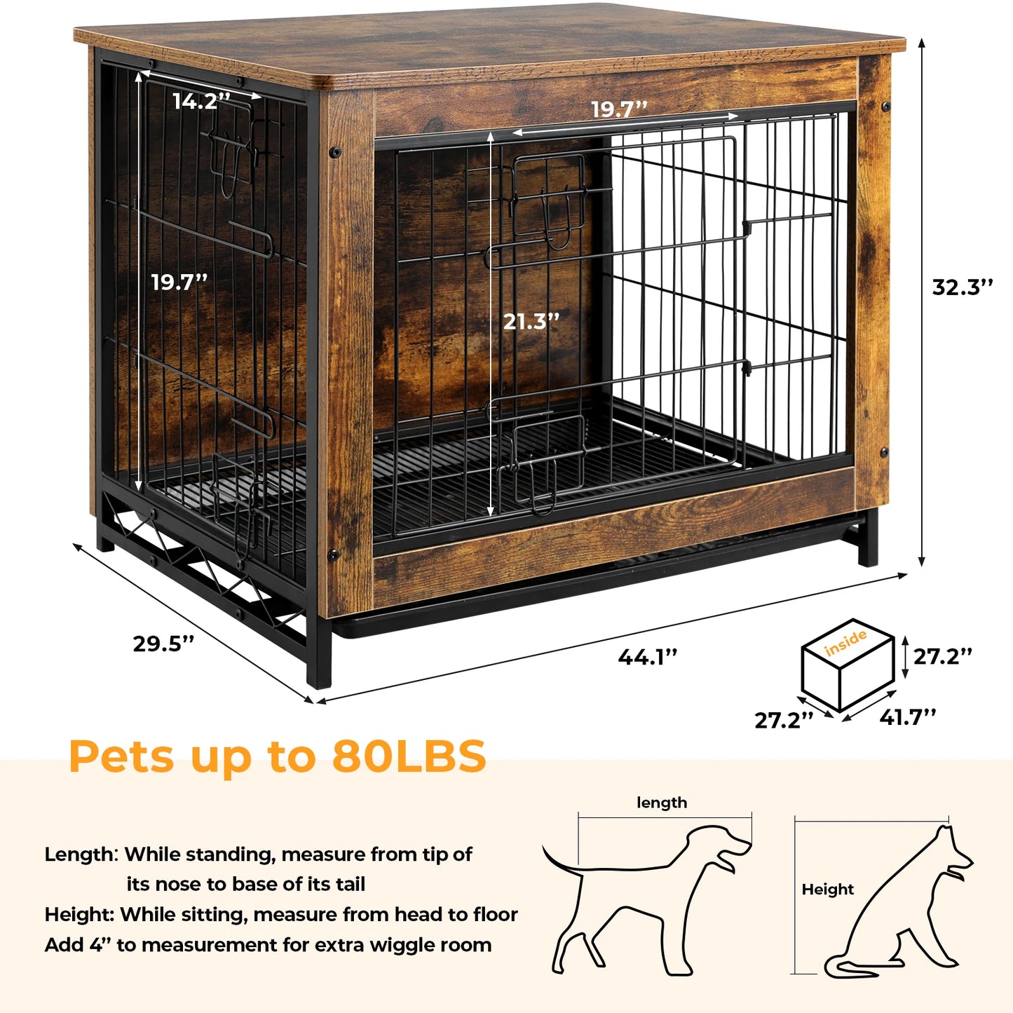 Modern Dog Kennel with Double Doors