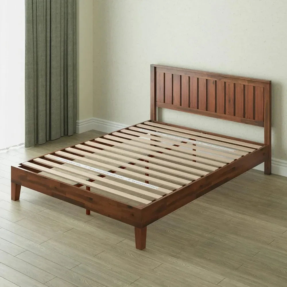 Luxury wooden platform bed frame