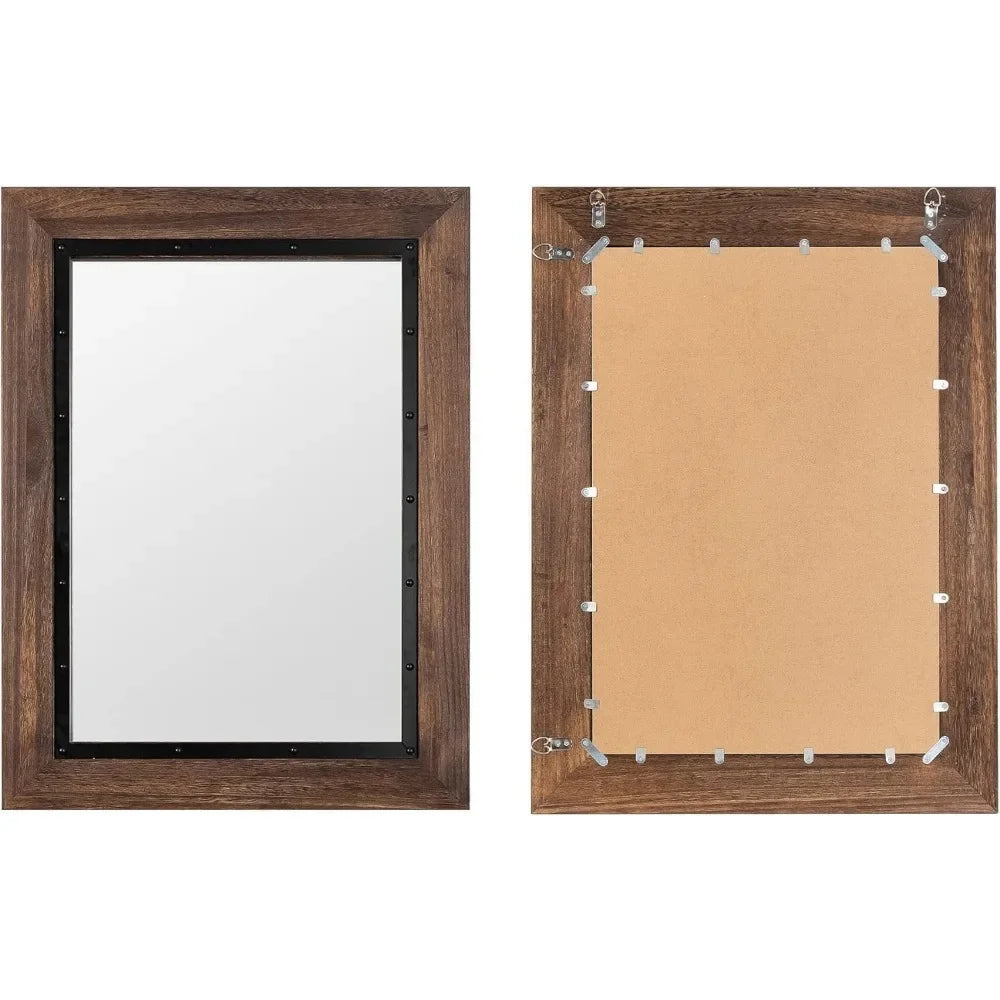 Rustic Wooden Framed Wall Mirror