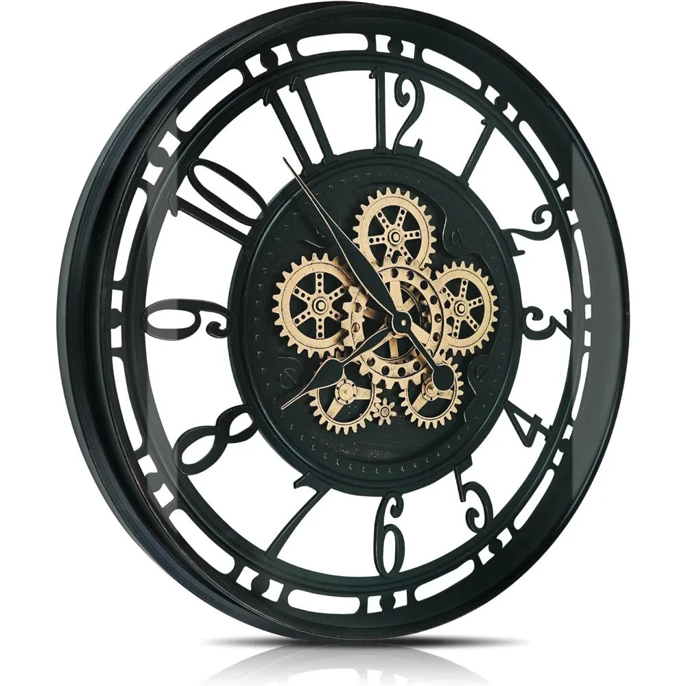 Real Moving Gears Wall Clock