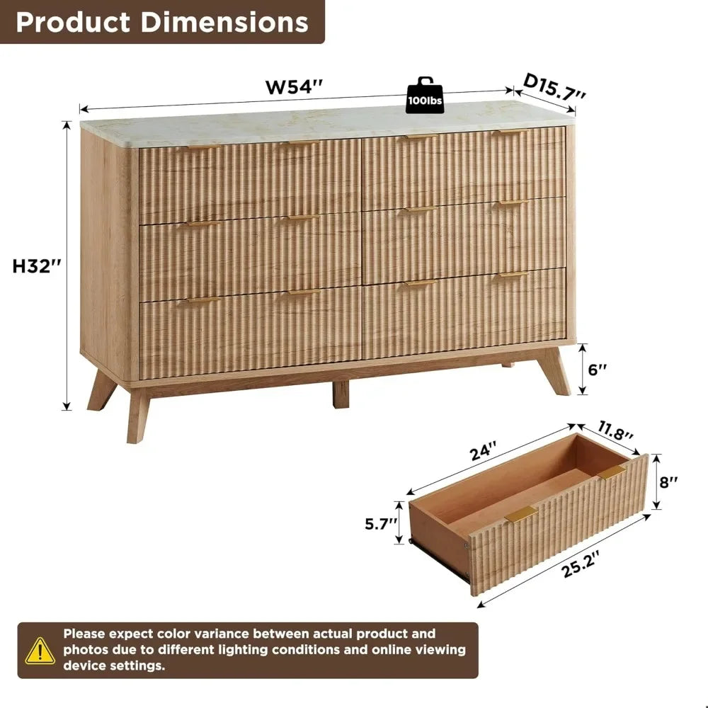 Fluted Modern Chest of Drawers