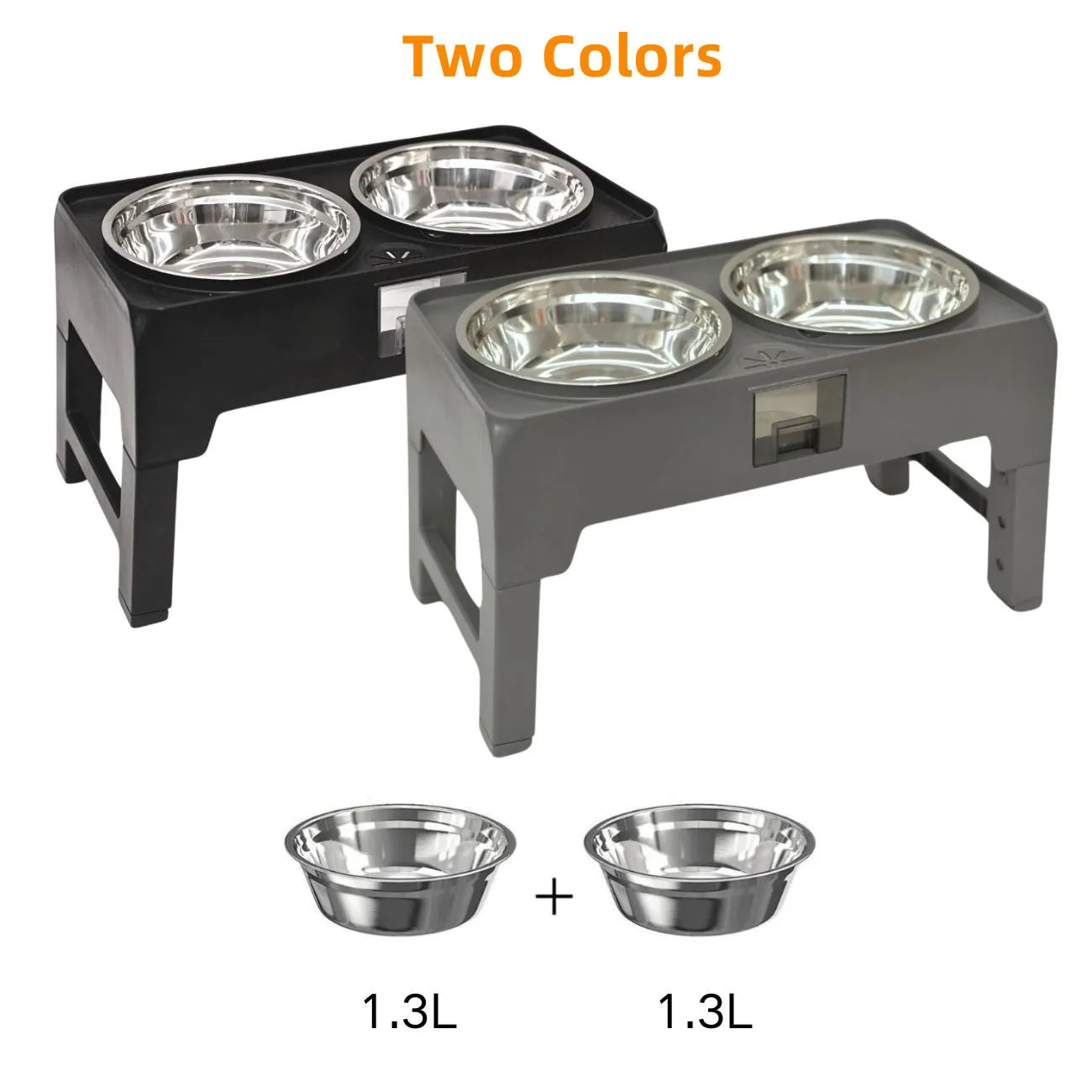 Elevated Pet Feeder Stand With Stainless Steel Bowls