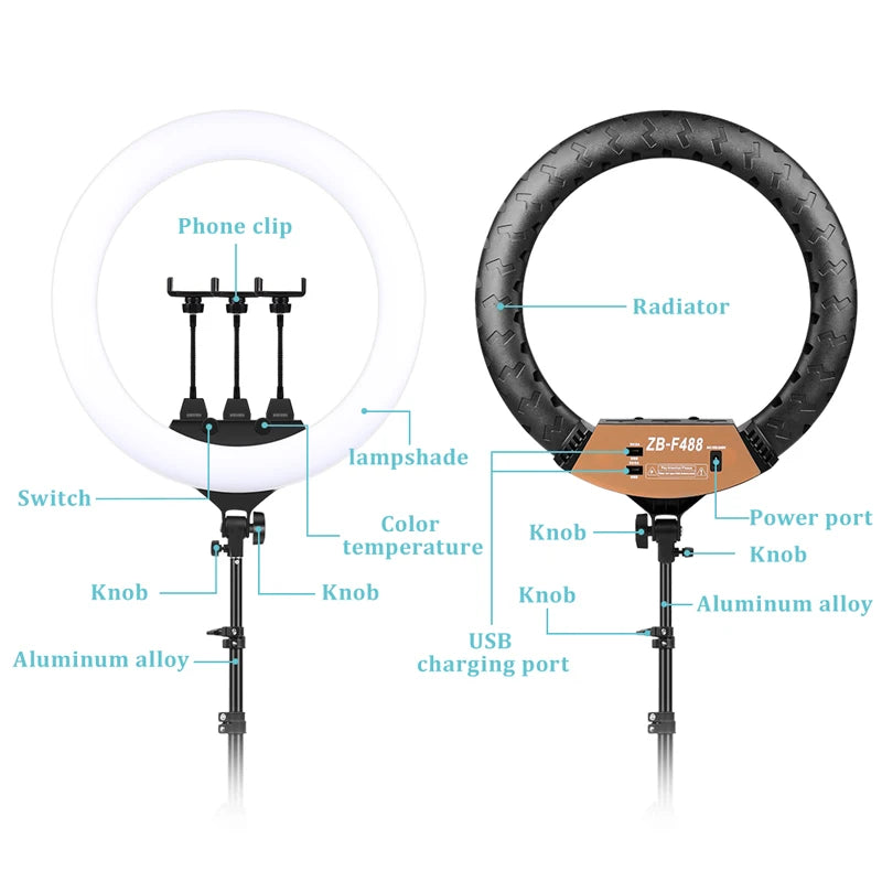 22" LED Light Rings 3200-6500K