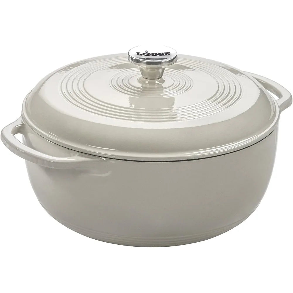 Lodge 6 Qt Enameled Cast Iron Dutch Oven with Lid